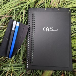 Genanvendelig spiralnotebook -Wirebound Black Hardcover Writing Recyclability Journals